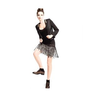 Cop.Copine Elegant Black Blazer with Tan Details